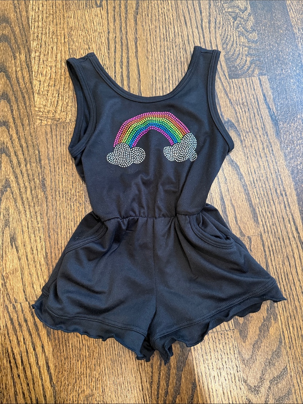Sofi Black Romper with Rainbow 2T